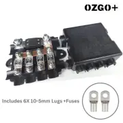 OZGO 5 Way Midi Fuse Holder 220A Distribution Block 8 Lugs Dual Battery Setup