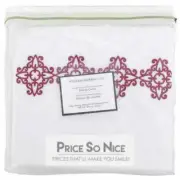 Williams Sonoma Home Boreal Embroidered Duvet Cover, King/Cal , Red MSRP $389