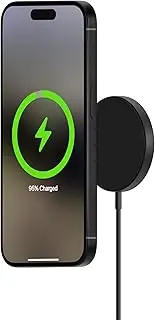 Mous - Wireless Charger MagSafe Compatible Accessory for iPhone 15/14/13/12 Series Phones with Integrated 1.2m USB-C Cable - Matte Black - Matte Black