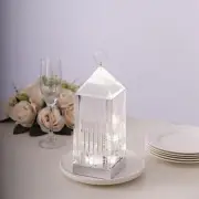 Clear 11 in Acrylic Crystal Lantern TABLE LAMP USB Rechargeable LED Light Party