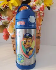 THERMOS ~ Paw Patrol ~ 12oz Funtainer w/Pop Up Straw & Stays Cold 12 hrs. NEW