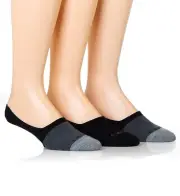 Calvin Klein 201LN43 Color Blocked Liner Sock - 3 Pack (BLACK/CHARCOAL O/S)