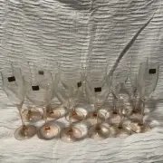 Rare 12 set -Vintage Luminarc France Classic Pink Stem Wine Glasses Or Set Of 4