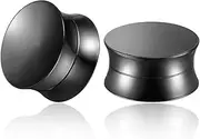 [Casvort] 2 PCS Hypoallergenic 2G-1" Daily Simple Reversible Ear Gauges 316 Surgical Stainless Steel Comfortable Screw Back Ear Tunnels Plugs Body Piercing Jewelry