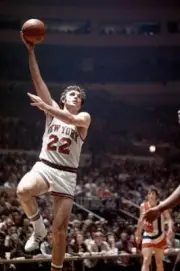 NBA Playoffs New York Knicks Dave DeBusschere in action taking hoo- Old Photo
