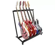 Stylish Guitar Stand Fits 5 Guitars Metal Padded