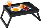 Bamboo Bed Tray Table with Folding Leg, Breakfast in Bed Tray for Eating,Kitchen