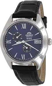 [ORIENT] RA-AK0507L Men's Tri Star Altair Leather Band Multifunction Blue Dial Automatic Watch, Automatic Watch