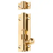 7.5cm Plain Barrel Bolt, Polished Brass