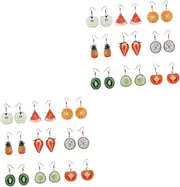 [LIFKOME] 2sets 9 Different Fruit Earrings for Women Girls Boys and Girls Fashion Ear Studs Mixed Jewelry Set for Party Engagement 9pairs*2 Random Style