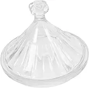 Vaguelly Glass Candy Jar with Lid Versatile Kitchen Storage for Nuts Snacks and Treats Elegant Transparent Glass Container for and Dessert Display