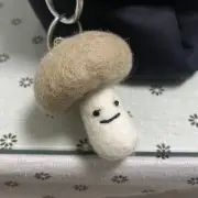 Handmade Felt Mushroom Keychain Cute Wool Plush Toy Gift Bag Charm