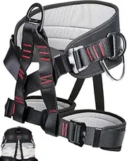 Ttechouter Adjustable Thickness Climbing Harness Half Body Harnesses for Fire Rescuing Caving Rock Climbing Rappelling Tree Protect Waist Safety Belts