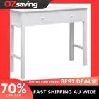 console table white 90x30x77 cm 2 drawers wooden sideboard elegant 4147