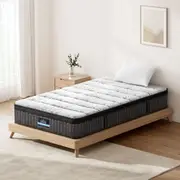 Giselle Spring Mattress 9 Zone Euro Top Bed Pocket Latex Foam 34cm King Single