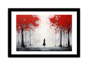 Red Tree Art Framed Art Framed print Art Poster