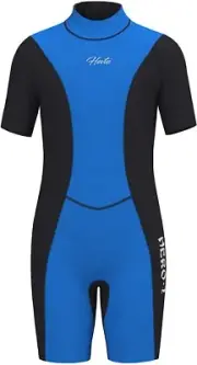 Hevto Shorty Wetsuit Youth Size 12 New w/ Tags 3/2mm Kids Wet Suit Blue Black