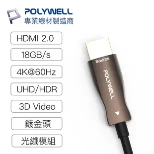 POLYWELL HDMI AOC光纖線 2.0版 40M