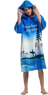 SHTFFW Surf Poncho, Wetsuit Changing Robe/Towel with Hood and Front Pocket. Microfiber Material