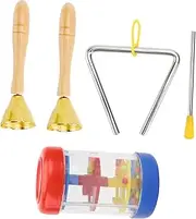 NAMOARLY 1 Set Early Educational Rattle Tube Music Triangle Bell Instruments for Handmade Percussion for Showers Birthdays Christmas