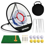 Pop Up Golf Chipping Net with Hitting Mat, Golf Target Chipping Net Collapsib...