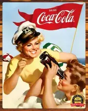 Coca-Cola - Coke - Refreshment Ahead - Restored - Metal Sign 11 x 14