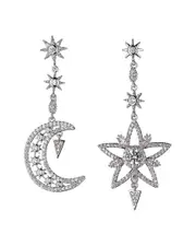 Eye Candy LA The Luxe Collection CZ Sun & Moon Drop Earrings