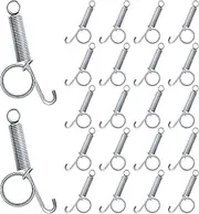 24pcs Silver Metal Finger Spring Hook Lock Spring Latch for Stabilized Bird，Cat， Hamster， Rabbit，Dog，Parrot，Hedgehog Pet Wire Cage Door