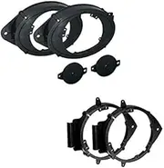 2 Pair 6" 6.5" 6.75" (or 6x9 Front) Car Speaker + Tweeter Adapter Install Mount Bracket Plates -Made for Chevrolet GMC: 2023-2024 Colorado, Silverado, Suburban, Tahoe, Canyon, Sierra, Yukon