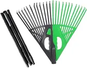 Garden Leaf Rake Picking up Cleaning Detachable Lightweight Leaf Picker Leaf Grabber for Pond Backyard Shrub Yard Flower Beds , LeftGray RightGreen