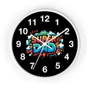 Super Dad Wall Clock | Unique Home Decor for Father's Day, Gift for Dad, Kids