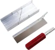 Metal Mitre Box Set with Handle and Razor Pull Saw Blade - Small 6-Inch Aluminum