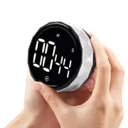 Digital Kitchen Timer Large LED Display Magnetic Countdown Timer-Silver