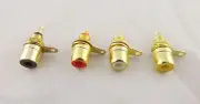 4pcs Gold RCA Phono Female Chassis Screws Panel Mount Socket Metal Connector