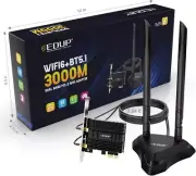 NEW SEALED EDUP EP-9636GS PRO 3000Mbps DUAL BAND WIFI6 + BT 5.1 11AX PCI-E