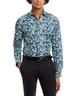 Paul Smith Tailored Fit Painted Floral Print Shirt