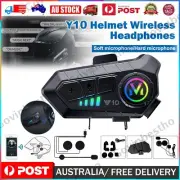 Motorcycle Bluetooth Headset Speaker Waterproof Wireless Helmet Headphone w/ Mic