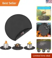 38” Fireproof Round Mat - 4-Layer BBQ & Fire Pit Protector for Decks & Patios