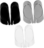 [OATIPHO] 3 Pairs Tabi Socks Toe Separator Socks for Women Short Boots Low-cut Socks Mens Split Toe Sandal Socks Toe Separating Socks Tabi Toe Socks Men Tabi Split Toe Pure Color Socks Nylon