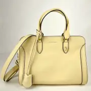 $1345 Alexander McQueen Light Yellow Leather Skull Padlock Handbag 419780 7200 M