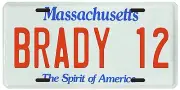 Tom Brady New England Patriots #12 License plate