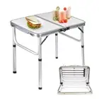 Picnic Square Folding Table 2 FT Camping Table Adjustable Height Cleaning Table