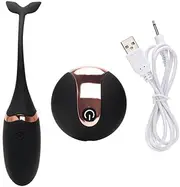 Portable massager, frequency mode with remote control function, soft silicone USB charging wireless remote control jumping dan generation tadpole fish tail jumping egg couple fun happy ball