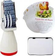 Egg Date Stamp Set with Ink Pad, 4 mm Rubber Stamp for Chicken Eggs, Black Ink Pad, 50 Instruction Cards, Month and Day Stamp