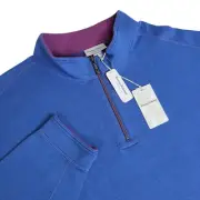 Tommy Bahama Mens 4XLB Reversible Flipshore Half Zip Pullover Sweater $118 Blue