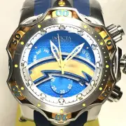 INVICTA 33078 NFL 52mm Venom Gen III Swiss Quartz Chrono Strap Watch - Chargers
