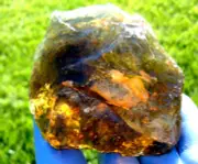 Libyan Desert Glass Meteorite Tektite impact specimen( 1650 ct)Dark Green Brown