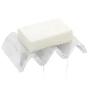 Self Draining Soap Dish, Marble Soap Dish with Drain Shower Soap Marble White