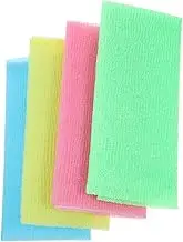 4pcs Long Back Foam Bath Towel 4pcs Body Scrubber Towels Wash Facial Large Shower Scrub Skin Use Exfoliating Towel Brush Gentle Microfiber Cleansing Bathroom Scrubby Nylon