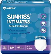 SUNKISS INTIMATES Disposable Period Underwear for Women with Heavy Flow, Unscented Postpartum Essentials, White, Small/Medium, 10 Count